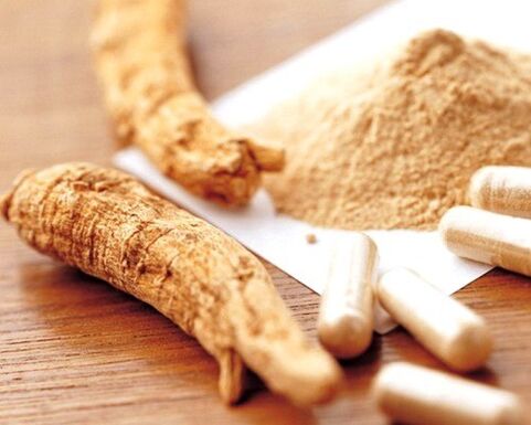 Tintura de raíz de ginseng para mejorar la potencia.